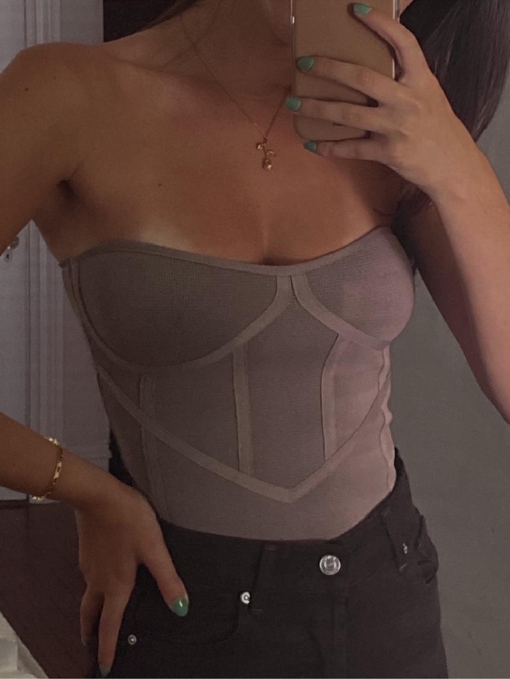 Zara Brown Bustier Top